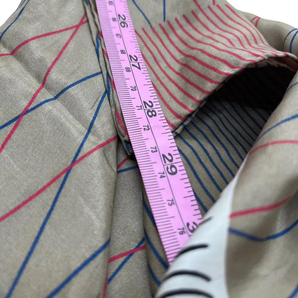 Bill Blass 100% Silk Scarf Made in Japan Tan Windowpane Pattern 1960s-1970s